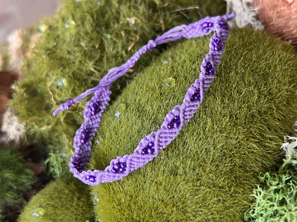 Macrame náramek fialový