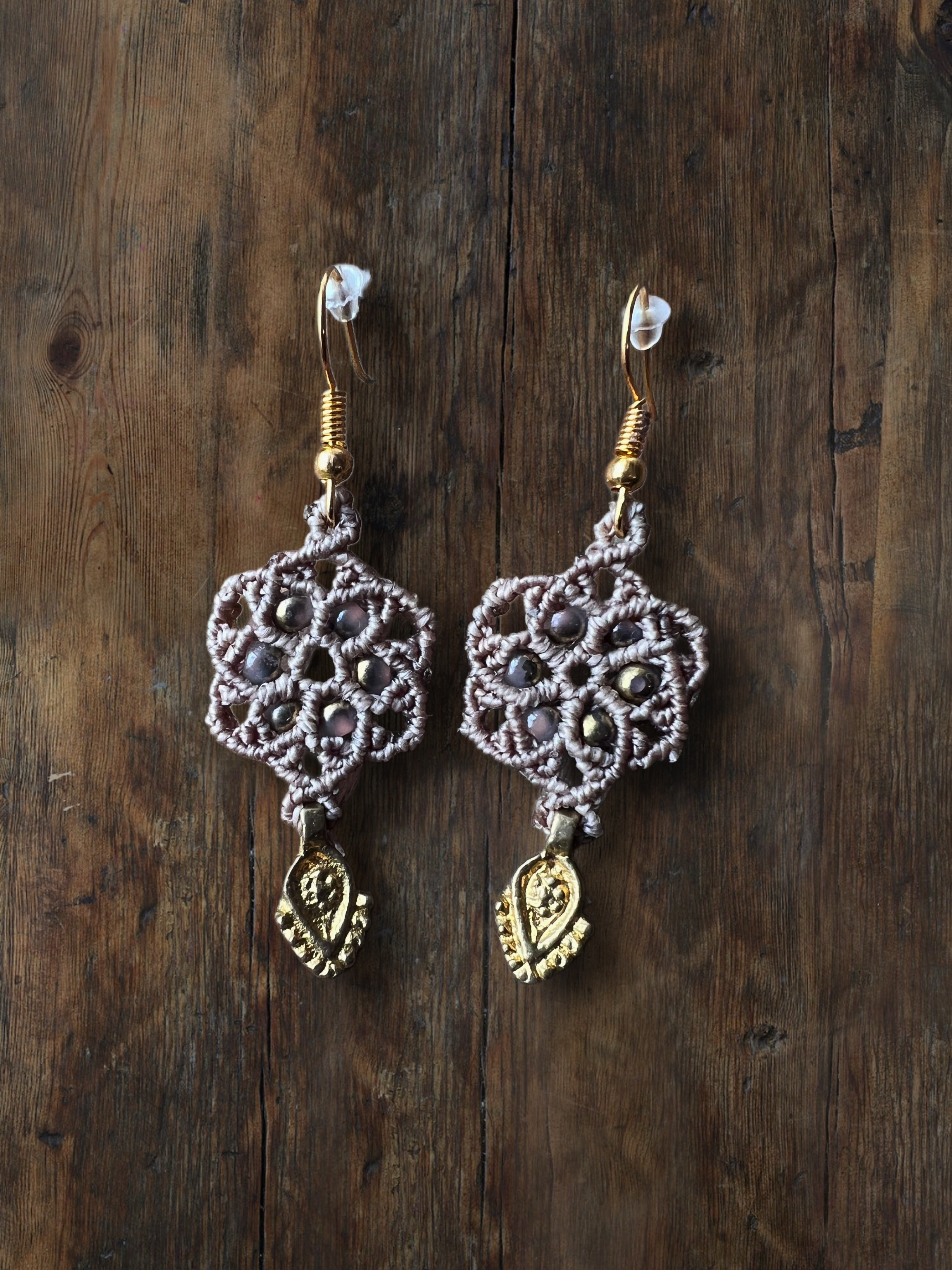 Macramé náušnice Mandala