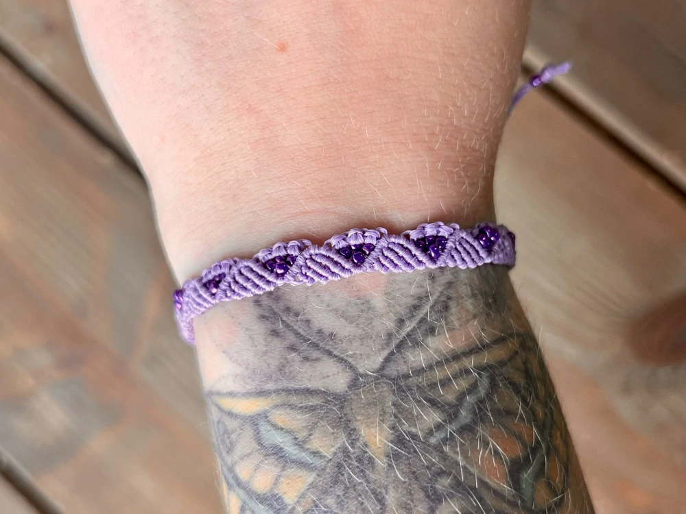 Macrame náramek fialový