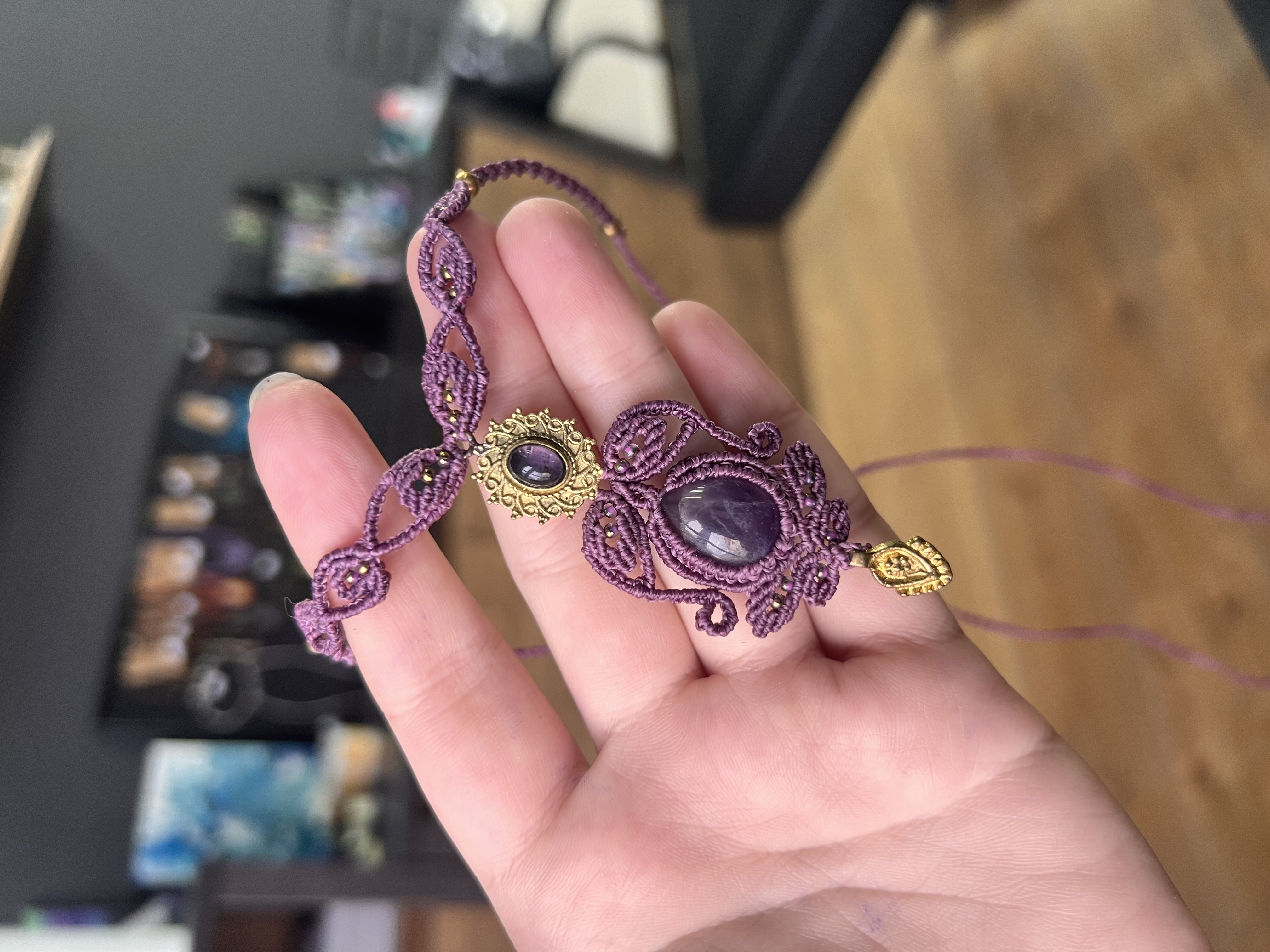 Ametystový macramé náhrdelník “Seraphina”