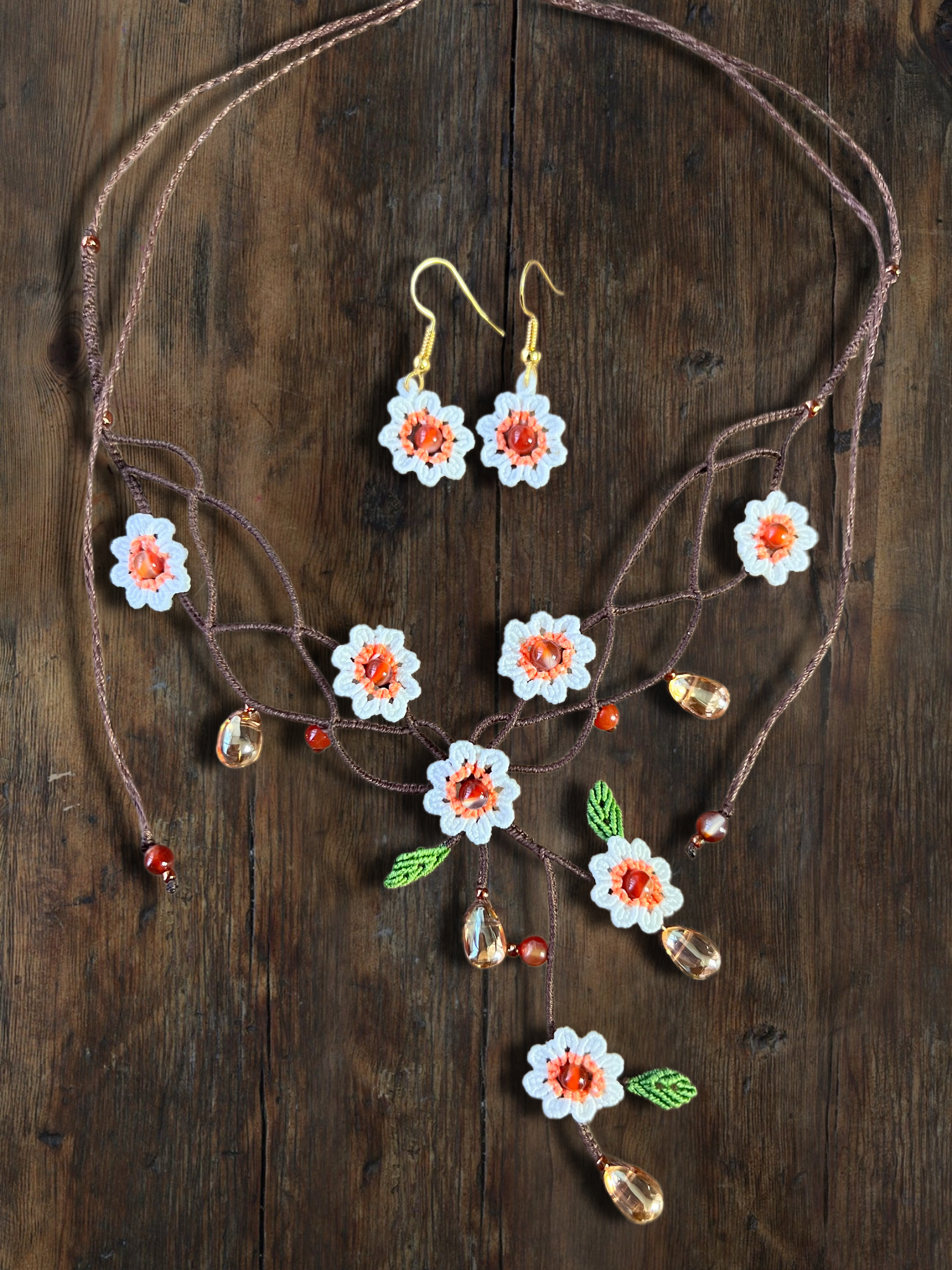 Náušnice „Petalyn“ – karneol