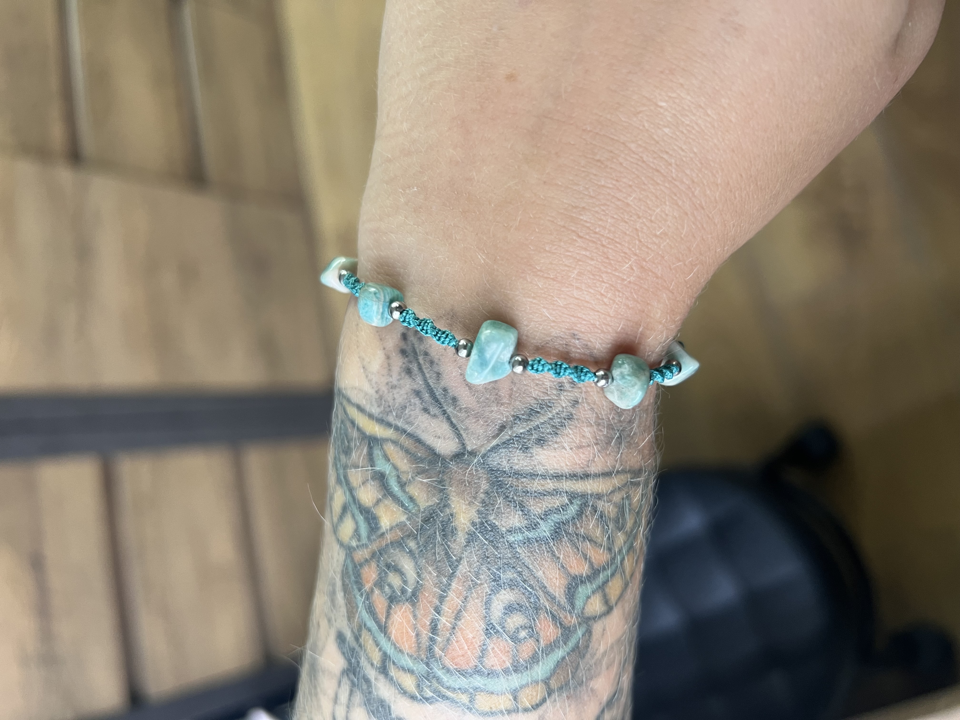 Macramé náramek s amazonitem
