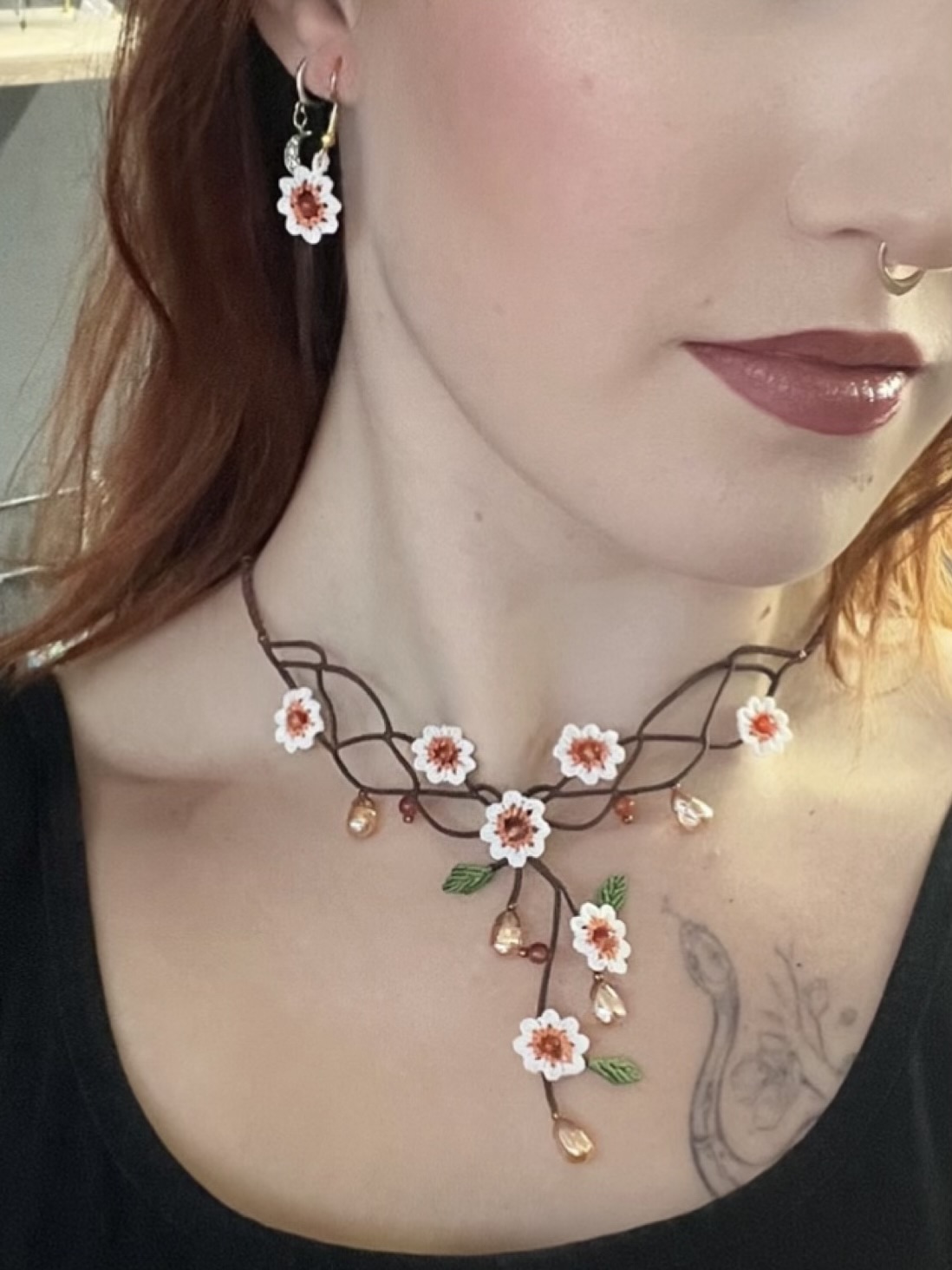Náušnice „Petalyn“ – karneol