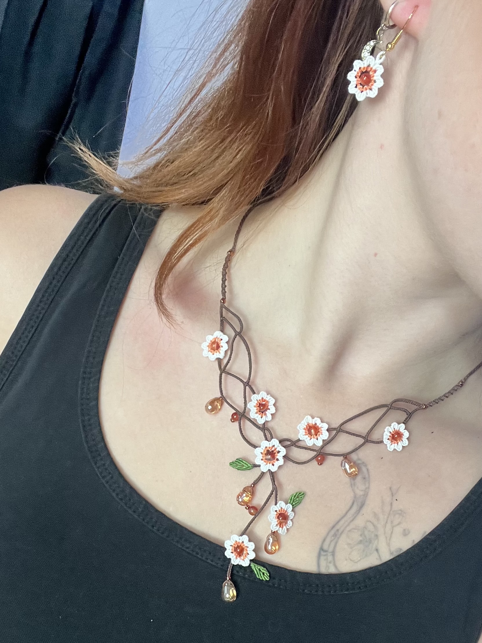 Náušnice „Petalyn“ – karneol